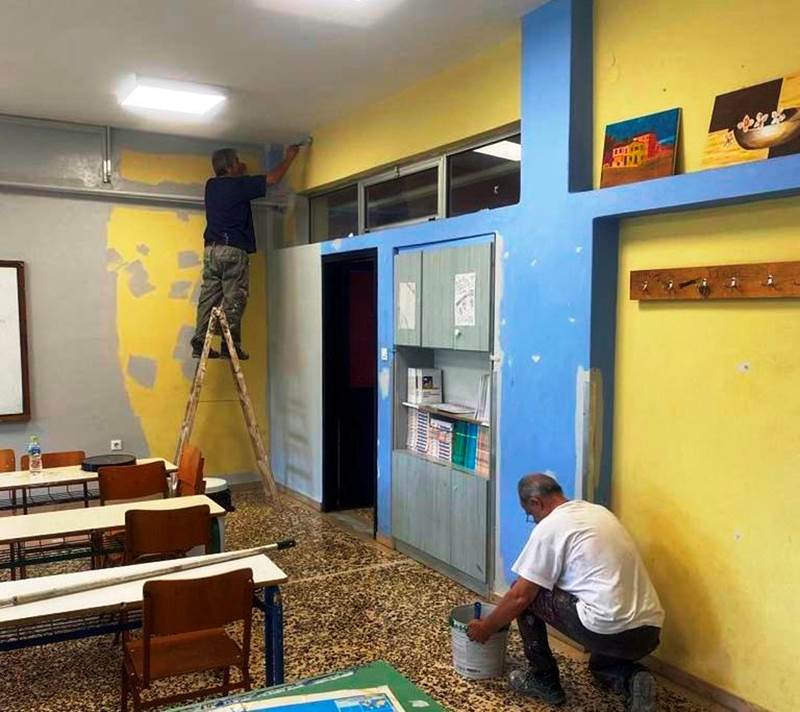 Ολοκληρώθηκε ο ελαιοχρωματισμός στο Γυμνάσιο Κοπανού, ξεκινά στο 2ο Γυμνάσιο Νάουσας